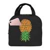 Funny Upside Down Pineapple Print Portable Lunch Boxes Waterproof Thermal Cooler Food Insulated Lunch Bag Kids School Children