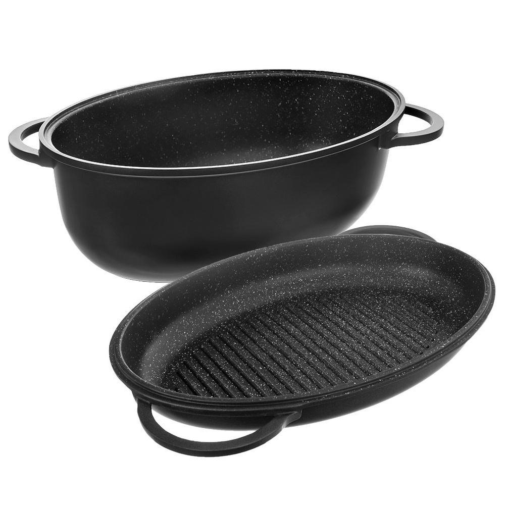 Žulový pekáč s víkem 2v1 GRANDE 10 l, 43x28 cm