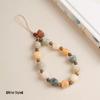 White Bodhi Cat Paw Beaded Phone Wrist Strap Lanyard Charm