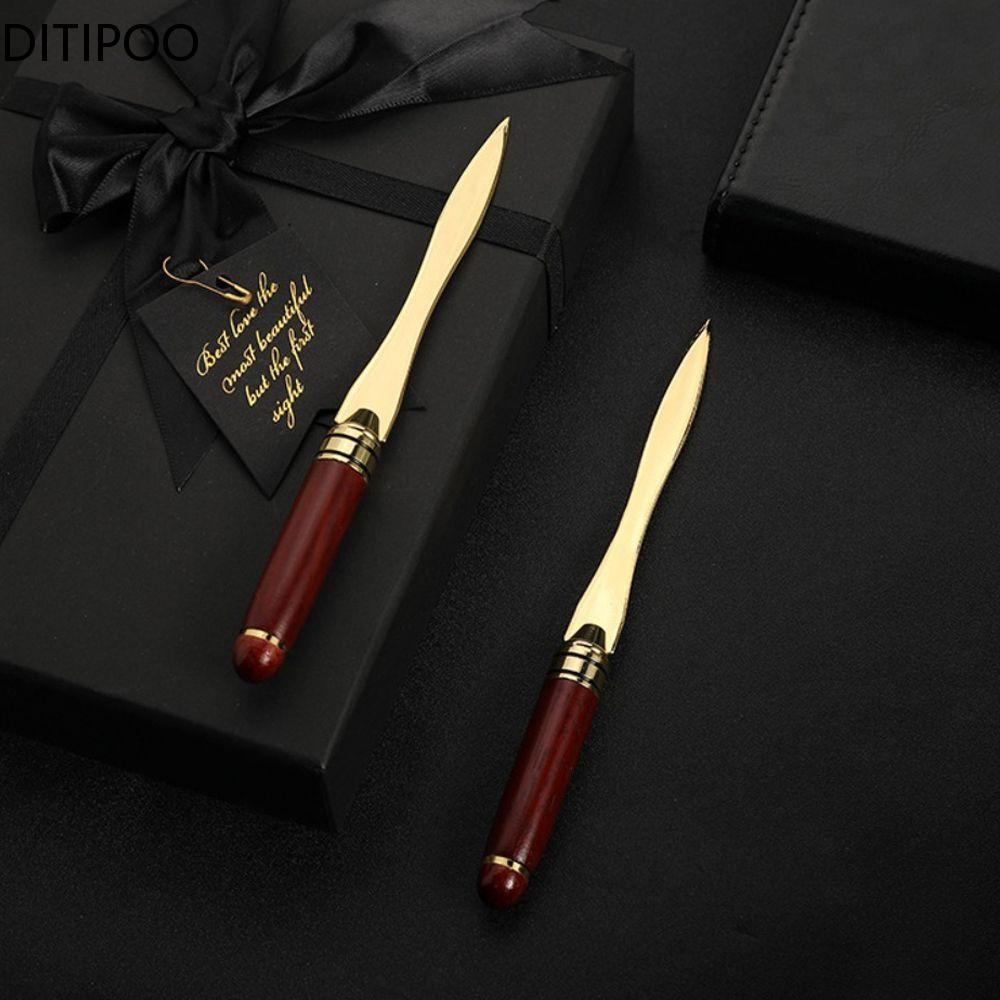 Vintage European Style Letter Opener Wooden Handle Express Envelopes Document Opener Cut Paper Tool Office Supplies Stationary