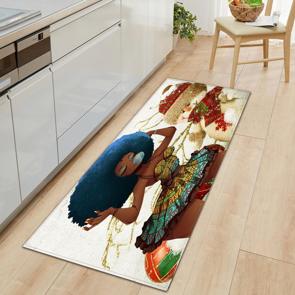 African Women'S Theme Carpet Long Floor Mat Doormat