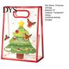Transparent Plastic Goodie Bags Christmas Gift with Handles, Reusable Clear PP Treat for Present Wrapping Candy Apples Cookies, Holiday Party