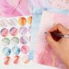 160 Pcs Stationery Paper Set (50 Writing Papers + 50 Matching Envelopes + 60 Round Dot Stickers), Unique Marble Pattern Style Writing Stationery