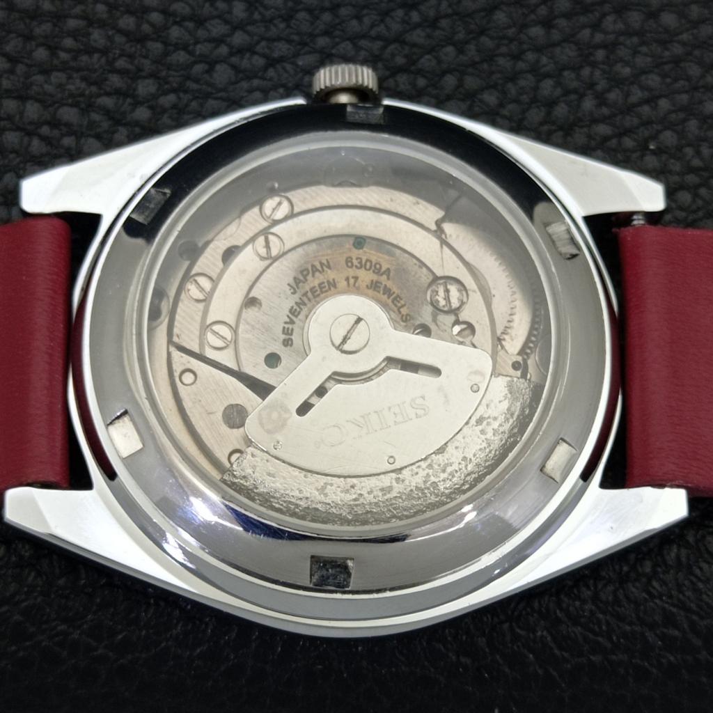 REFURBISHED VINTAGE SEIKO 5 AUTOMATIC 6309A JAPAN MENS RED DIAL WATCH A701708-5 R206c-a701708