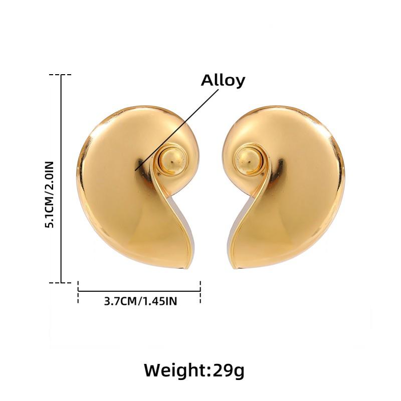 Large Shell Earrings Women Alloy Gold Plated Statement Earring Ins Trendy Fashion Jewelry