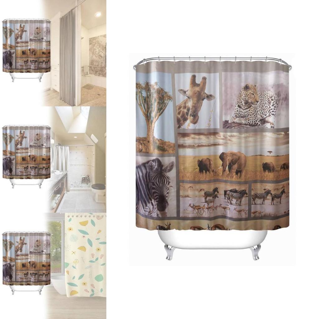 Tierischer Duschvorhang Peva Wasserdicht Badezimmerteiler für den Heimgebrauch
