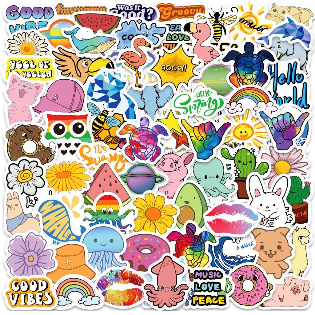 100 Small Size 4cm English Letters Small Fresh Stickers Cute Waterproof Cartoon Skateboard Guitar