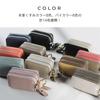 KNUTe Damen Doppeltes Smart Key Case, Platz für 2 Schlüssel, Echtes Leder, Beidseitig, Niedlich, Gedämpfte Farbe, Narbiges Leder, Reißverschlussabdeckung, Karabiner