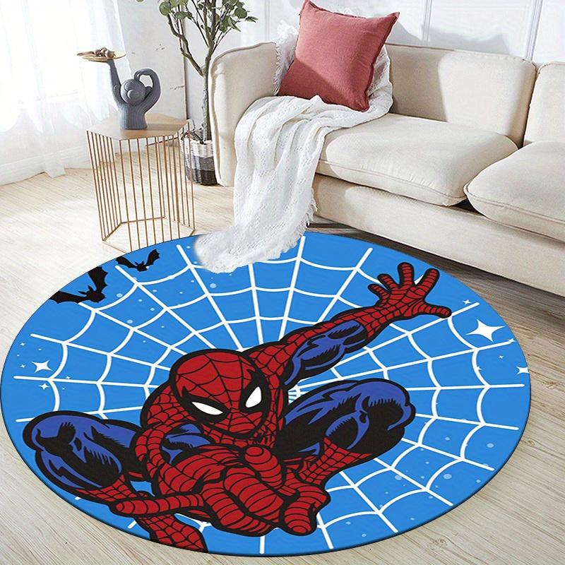 1pc Spider-Man Round Area Rug,Non Slip,Machine Washable Polyester Carpet for Living Room,Bedroom Decor