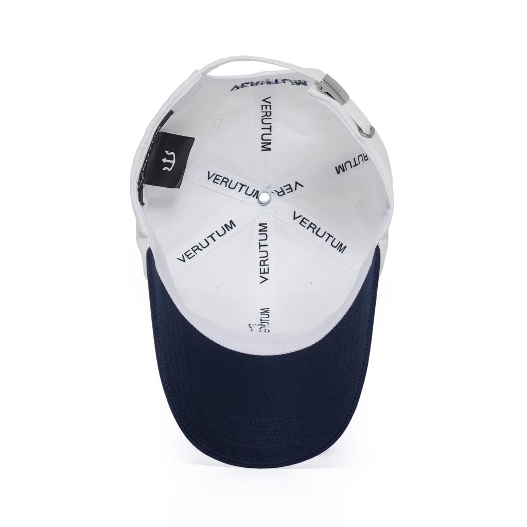 VERUTUM J Initial Two-Tone Ball Cap White Navy
