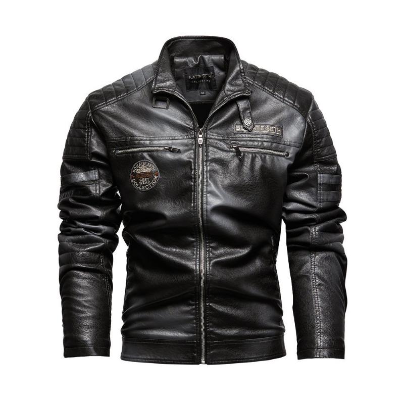 Men's Leather Jacket New Men's Pu Jacket Motorcycle Jacket Plus Velvet Leather Jacket for Men