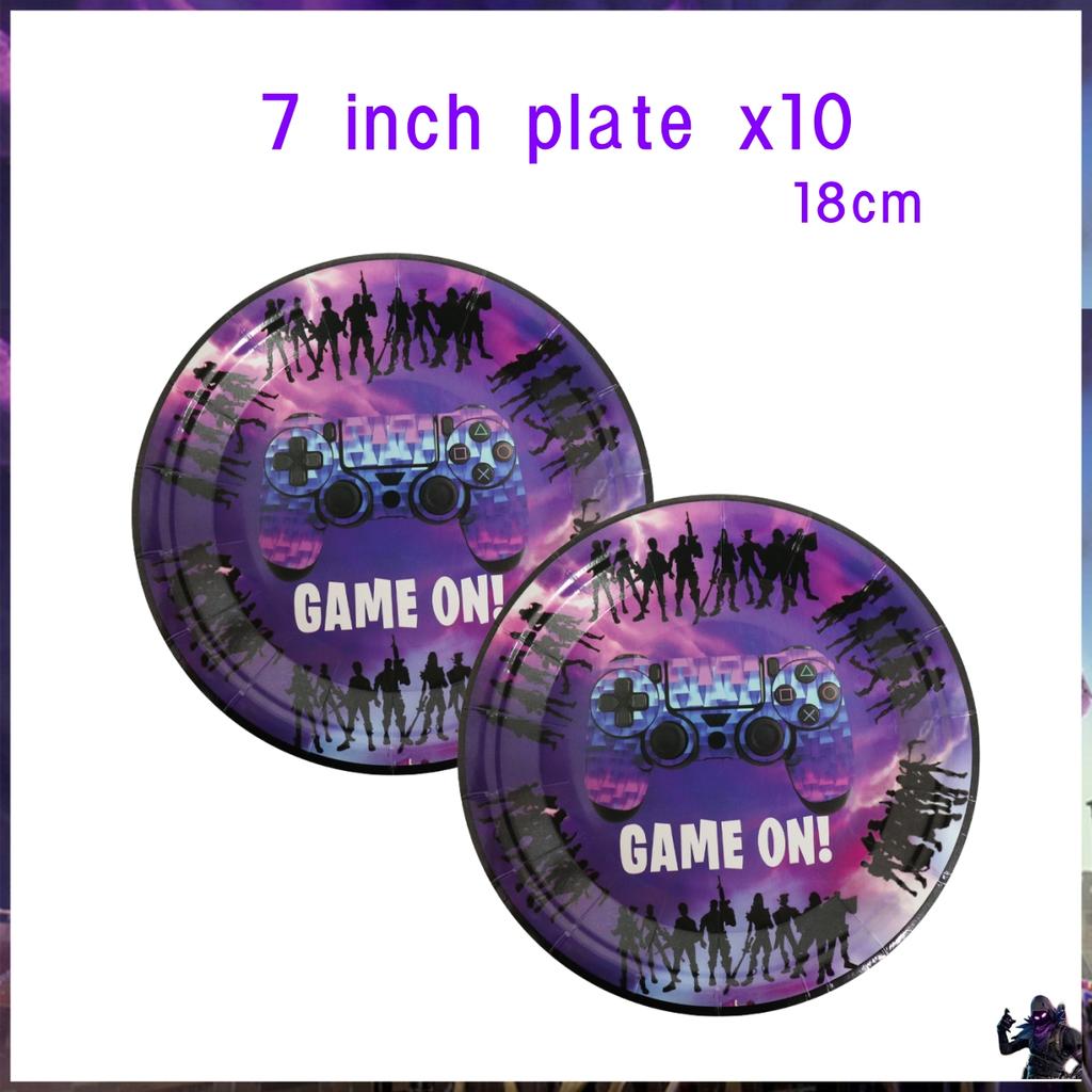 Shooting Game Fortnition Birthday Party Decoration Plate Cup Cartoon Alpaca Llama Foil Globos Baby Shower Kids Party Supplies