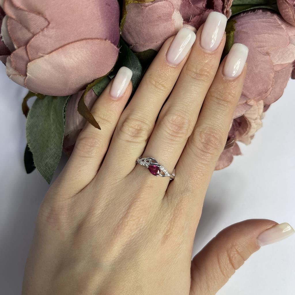 Серебряное кольцо с натуральным рубином 0.488ct (2105817)