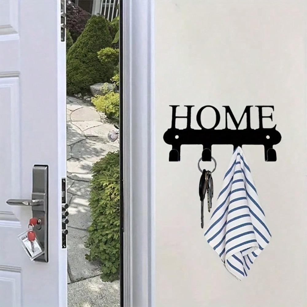 Stylish Metal Key Hook Wall Mounted Organizer Rust Resistant Powder Coated Coat Hat Hanger
