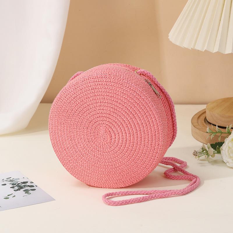 Summer straw bag woven bag seaside vacation new children's cute beach straw bag messenger change bag