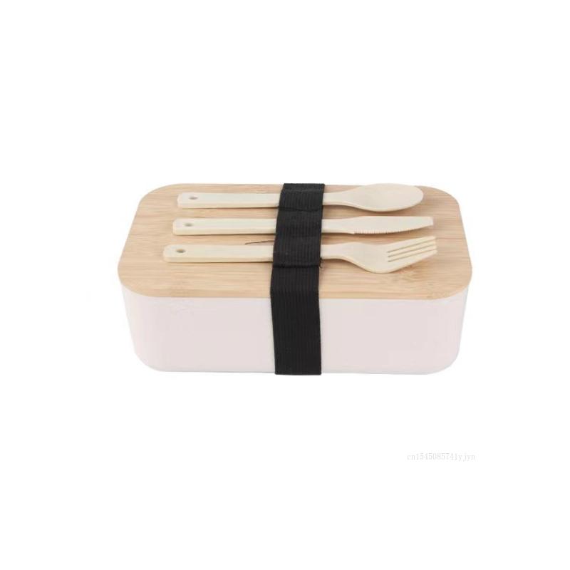 Portable Single/double Layer Lunch Box Japanese-style Bamboo Cover Bento Box Leak Proof Office Camping Fruit Lunch Bento Box