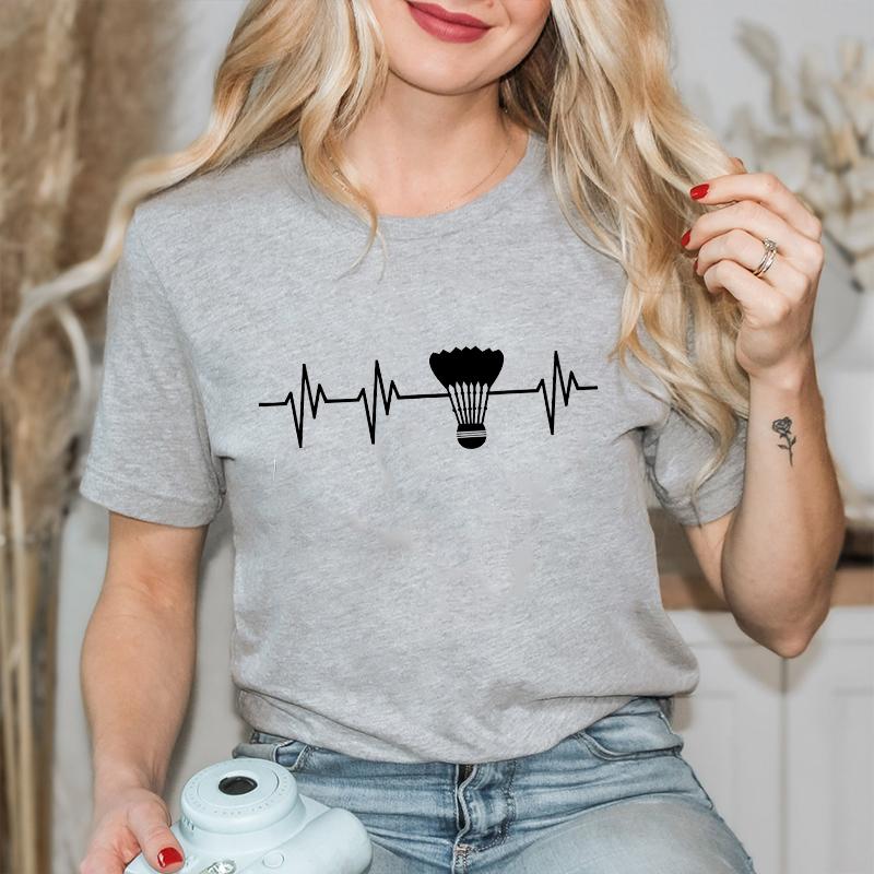 T Shirt for Women Unisex Funny Badminton Player TShirt Casual Short Sleeve O Neck Tshirts Badminton Team Tee Unisex Streetwear
