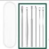 6-piece set of portable ear picks with keychain for adults, household use