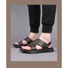 Fashion Designer New Leather Hollowed-out Slip-on Outdoor Beach Men's Sandals Summer Fashion Soft Sole Casual Wear-resistant Man Shoes