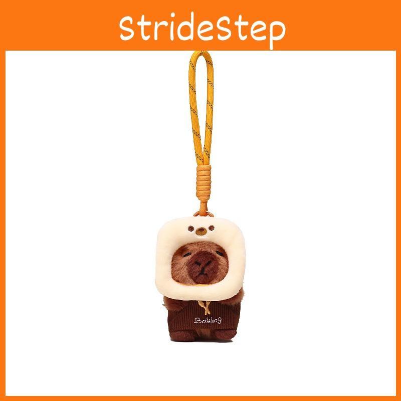 Hat Bread Toast Capybara Plush Keychain With Cartoon Pendant Bag Gift Decoration