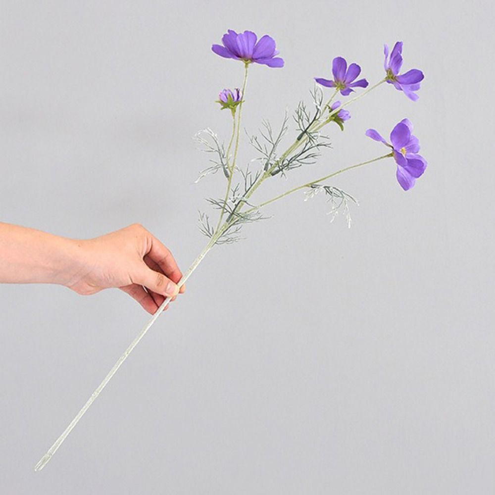 Samtmaterial Künstliche Seidenblume 60CM Länge Gerbera-Stil Kunstseidenblume Beflockung Cosmos Künstliche Blume