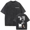 Camiseta Gráfica de Rapper Vintage Lavada Cara de Bad Bunny DeBi TiRAR MaS FOToS Impresión DTMF Camisetas Hombre Hip Hop Retro Camiseta Oversize