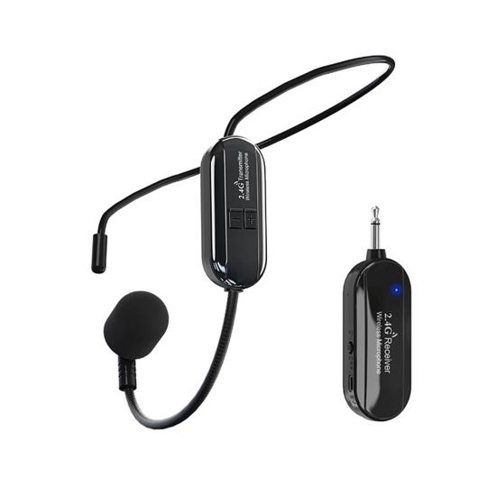 Headset Microphone 2.4G Wireless Technology Intelligent Noise Reduction Reverb Sound Effect Head Mounted Fast Pairing Loudspeaker Conference Supply