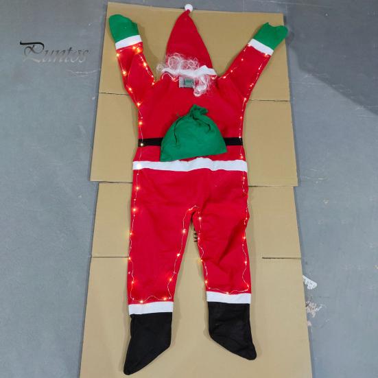 Santa Claus Wall Climbing Decoration Christmas Velvet Santa Climbing Window Wall Door Figurine Xmas Hanger for Home Dorm Fireplace