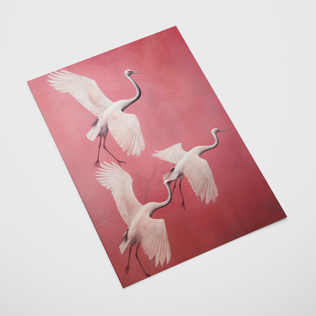 Poster Birds On a Pink Background