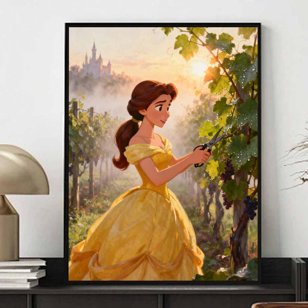 Disney diamond painting kit Belle in vineyard for living room bedroom study and other interior space decoration