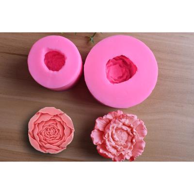 2 rosepeonblomster 2 håndlaget såpefondant silikonform gjør-det-selv sjokoladebakekakedekorasjonsform