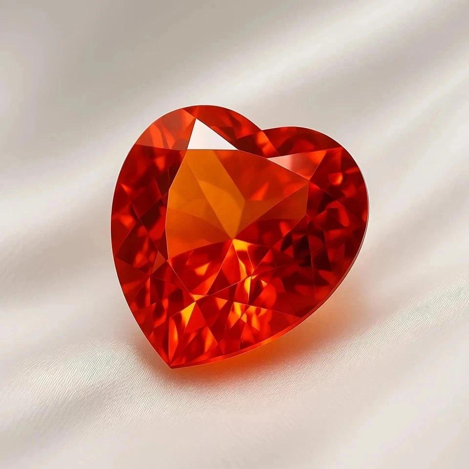 Natural Ceylon 20 Ct Orange Sapphire Heart Cut Certified Loose Gemstone
