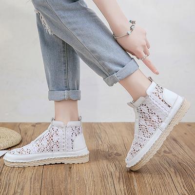 Order A Size Up,Exquisite Summer Korean Version of Harajuku Style Student Wild Flat Casual Women's Shoes Mesh Breathable Lazy Single Shoes