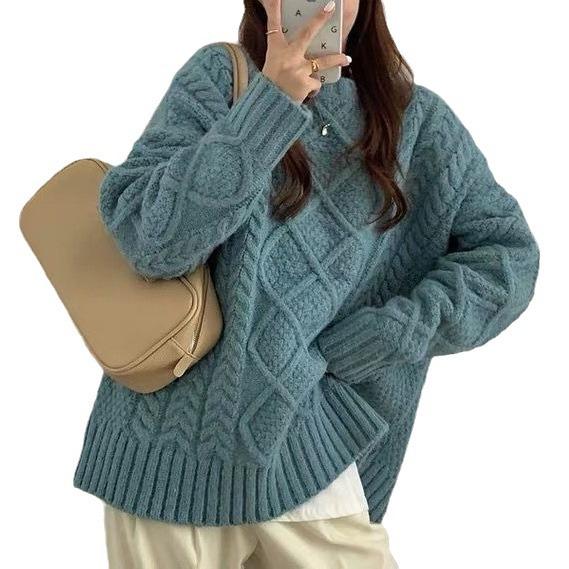 2024 Cozy Cable Knit Sweater: Women's Versatile Autumn & Winter Outerwear, Casual Japanese Style