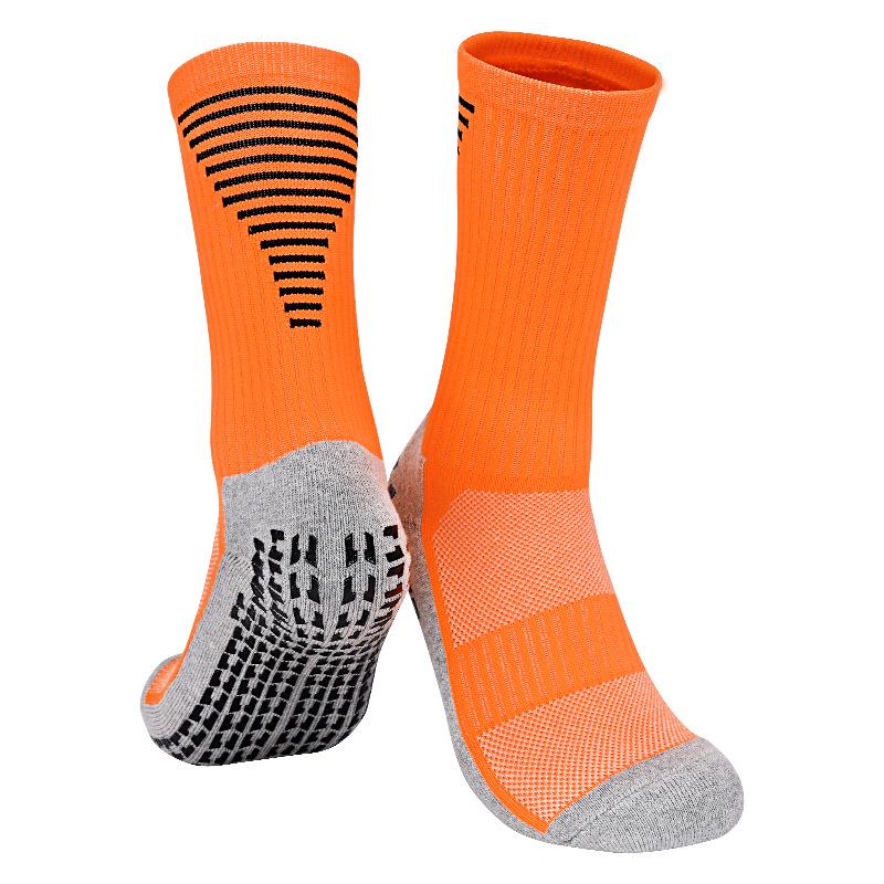 Men's Professional Gel Football Socks - Breathable, Non-Slip, Mid-Calf Training Socks with Towel Bottom.