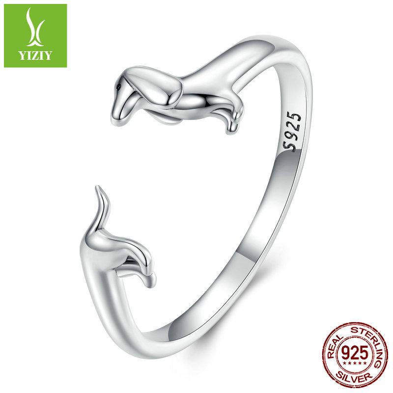 

Ювелирный набор из серебра 925 пробы «Такса»: Милые серьги с животными и открытое кольцо Silver S925