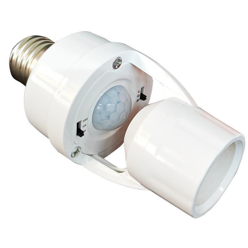 E27 Screw Infrared Sensor Lamp Holder: No Wiring, Auto On/off with Adjustable Light Delay.