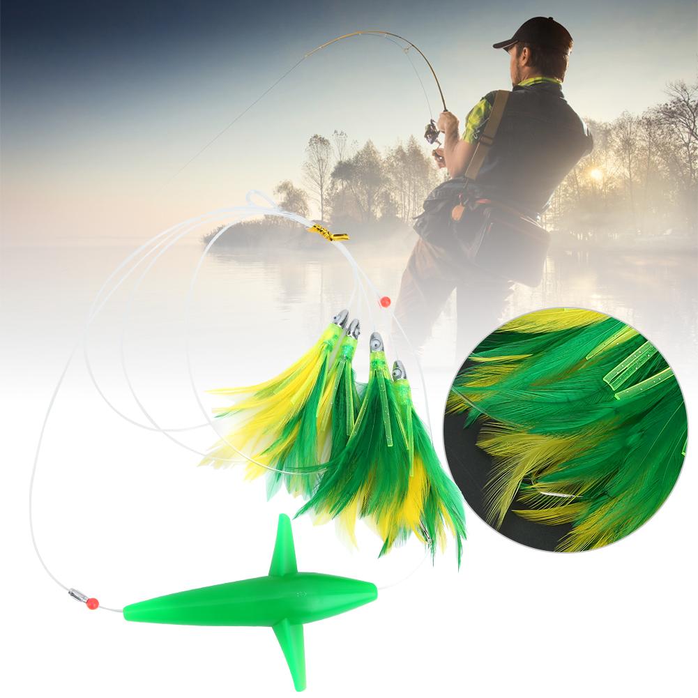 Schwertfisch Feather Tuna Artificial Fishing Lure Tease Accessories for Large Lure Baitgreen