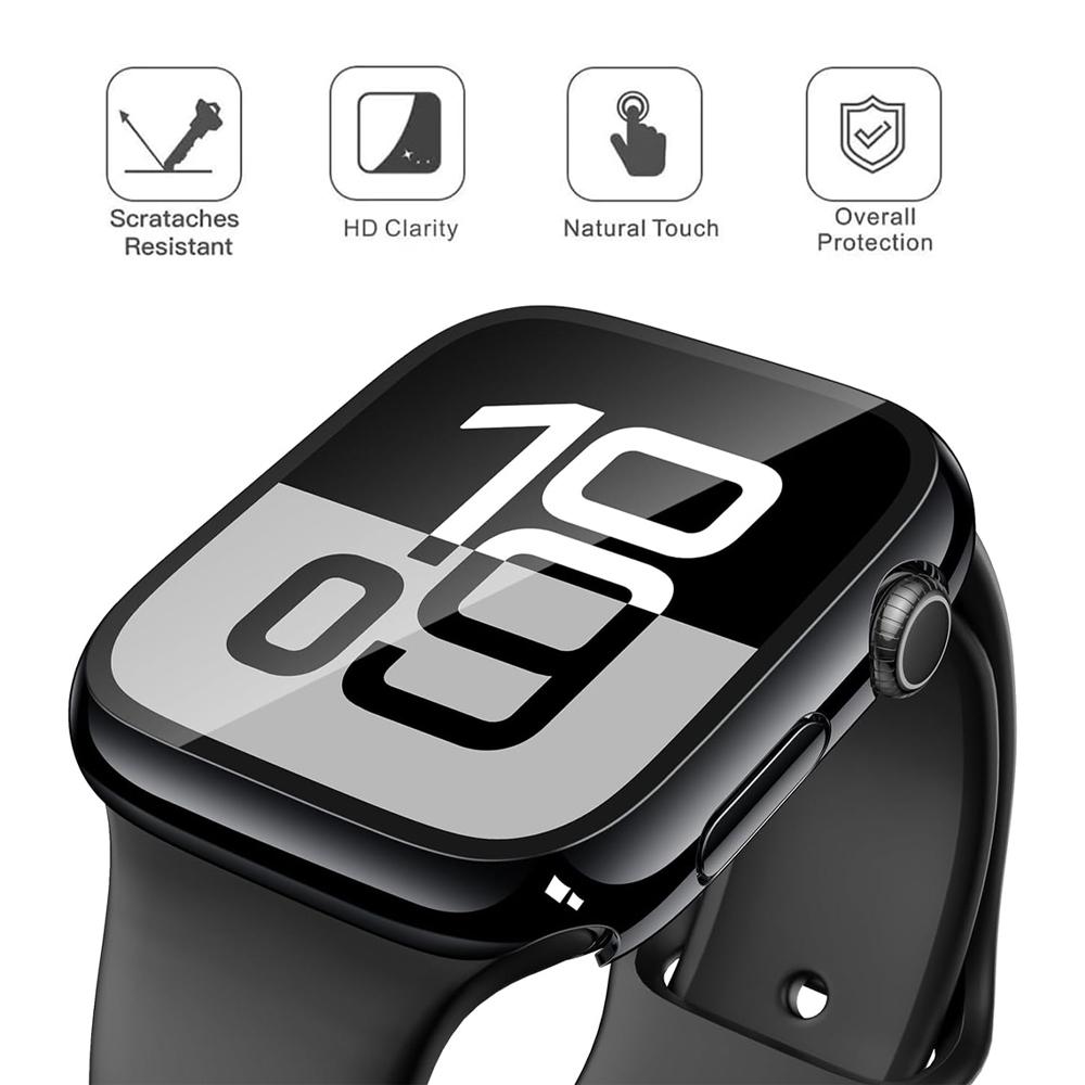 Ochrona ekranu do etui Apple Watch 11 10 42mm 46mm Akcesoria Poszycie Twardy zderzak z PC + Szkło hartowane Pokrowiec iWatch Seria 11