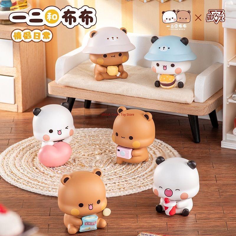 New Genuine  Cute Panda Yier And Bubu Couple Daily Series V3 Anime Kawaii Figure Trendy Home Decor Collectible Toy Gift