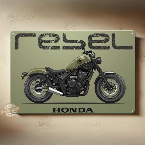 Rebel Motorcycle Metal Poster  Collectable Sign Size20x30cmaluminum 20x30cm（7.8x11.8inch）