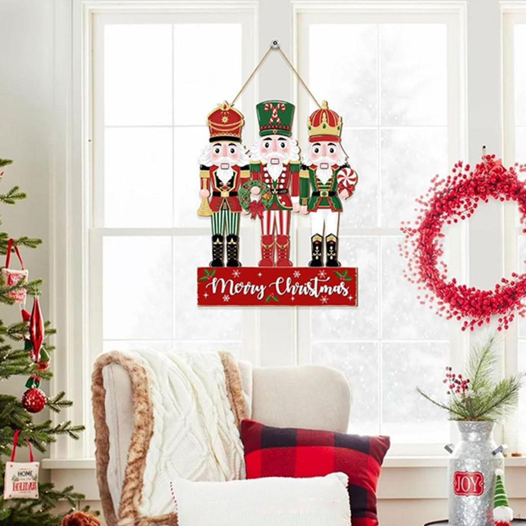 28x36cm Wood Nutcracker Hanging Decoration Xmas Decor Multipurpose Accessory for Holiday Atmosphere