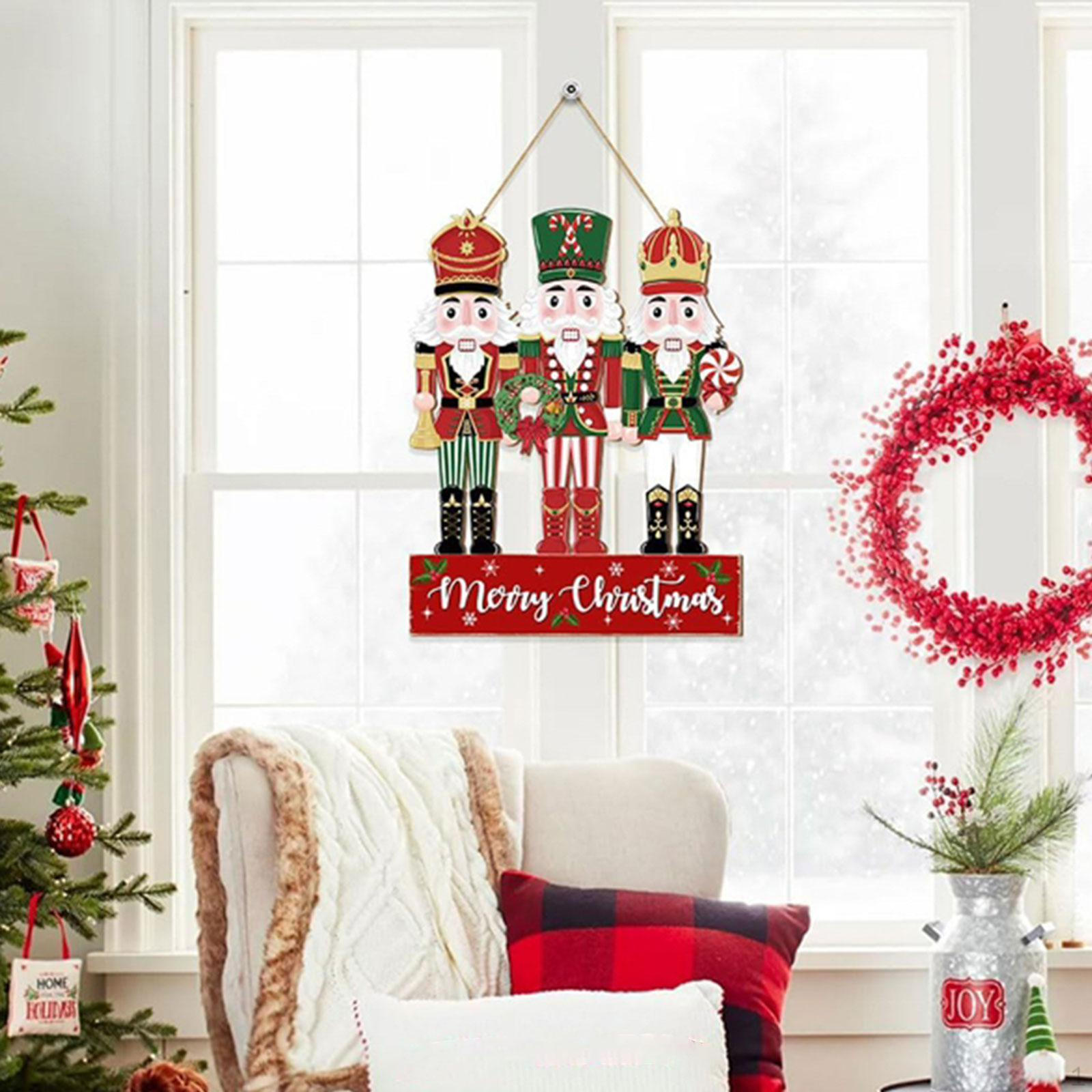 

28x36cm Wood Nutcracker Hanging Decoration Xmas Decor Multipurpose Accessory for Holiday Atmosphere