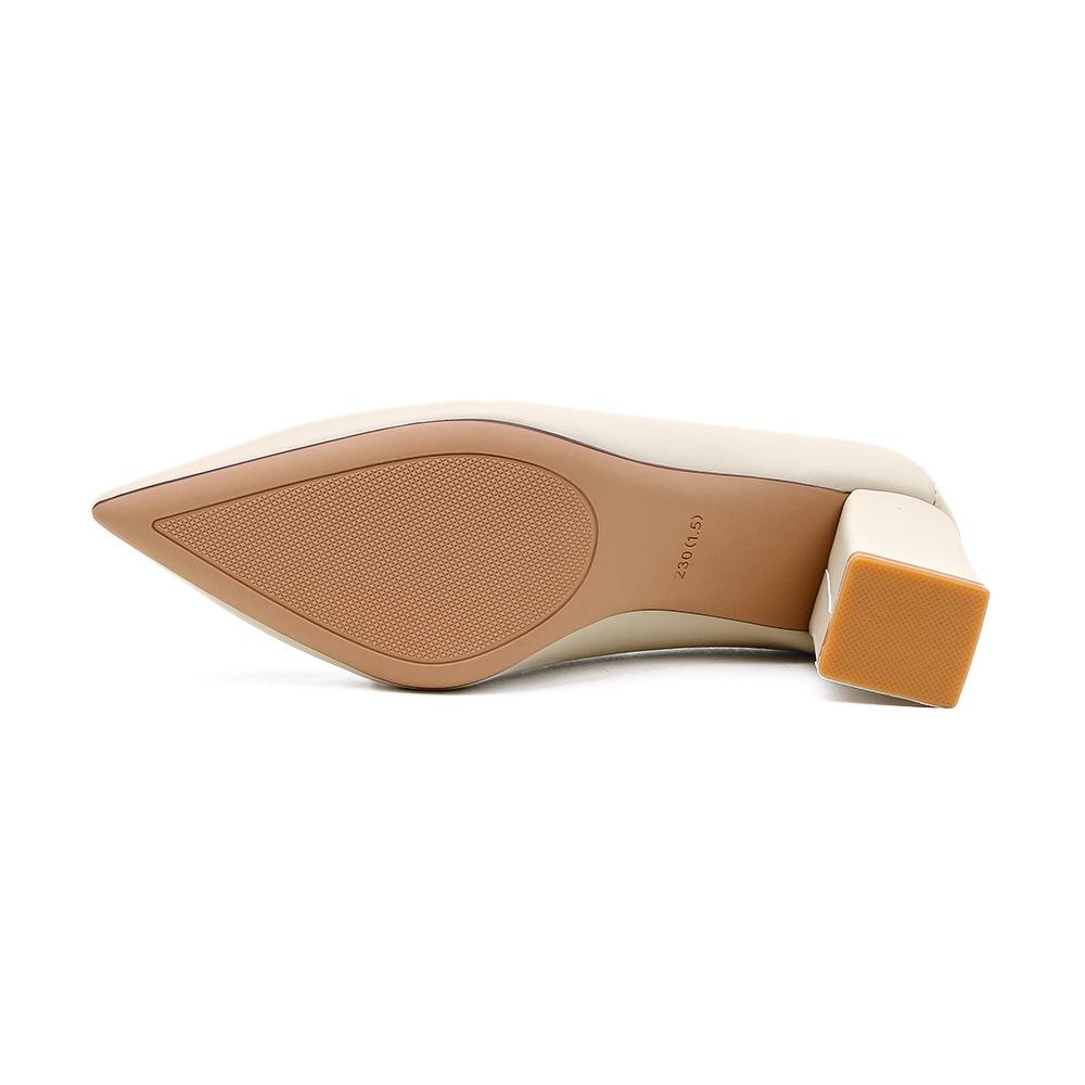 SX678 manufacturer women's high heels single shoes 2025 new shallow pointed women's fashion thick heel fashion versatile