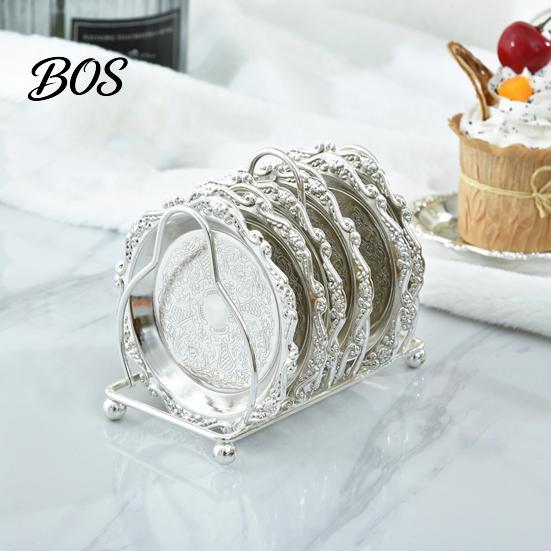 Easy To Clean Jewelry Tray Vintage Embossed Stainless Steel Tray, Serving Platter for Desserts, Fine Workmanship Storage Organizer, Snack Plate,