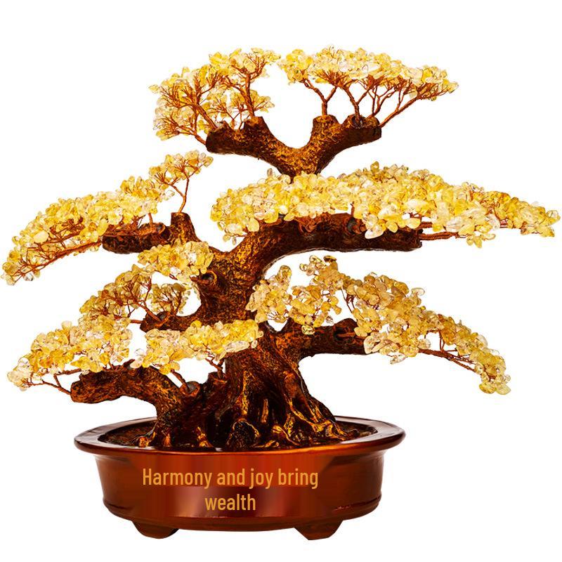 Pink Crystal Money Tree: Attracts Wealth and Enhances Relationships - Perfect for Living Rooms, Offices, Housewarmings, and Ceremonies