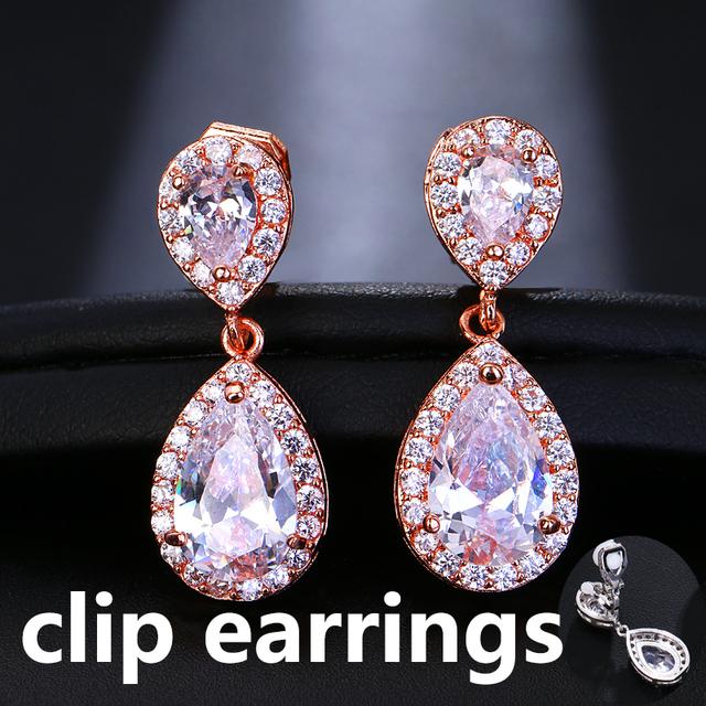 Charm White /Rose /Yellow Gold Color Drop Water Long Earrings Clear Crystal Nail Drop Earings Women Dazzling Wedding Gift Ae331