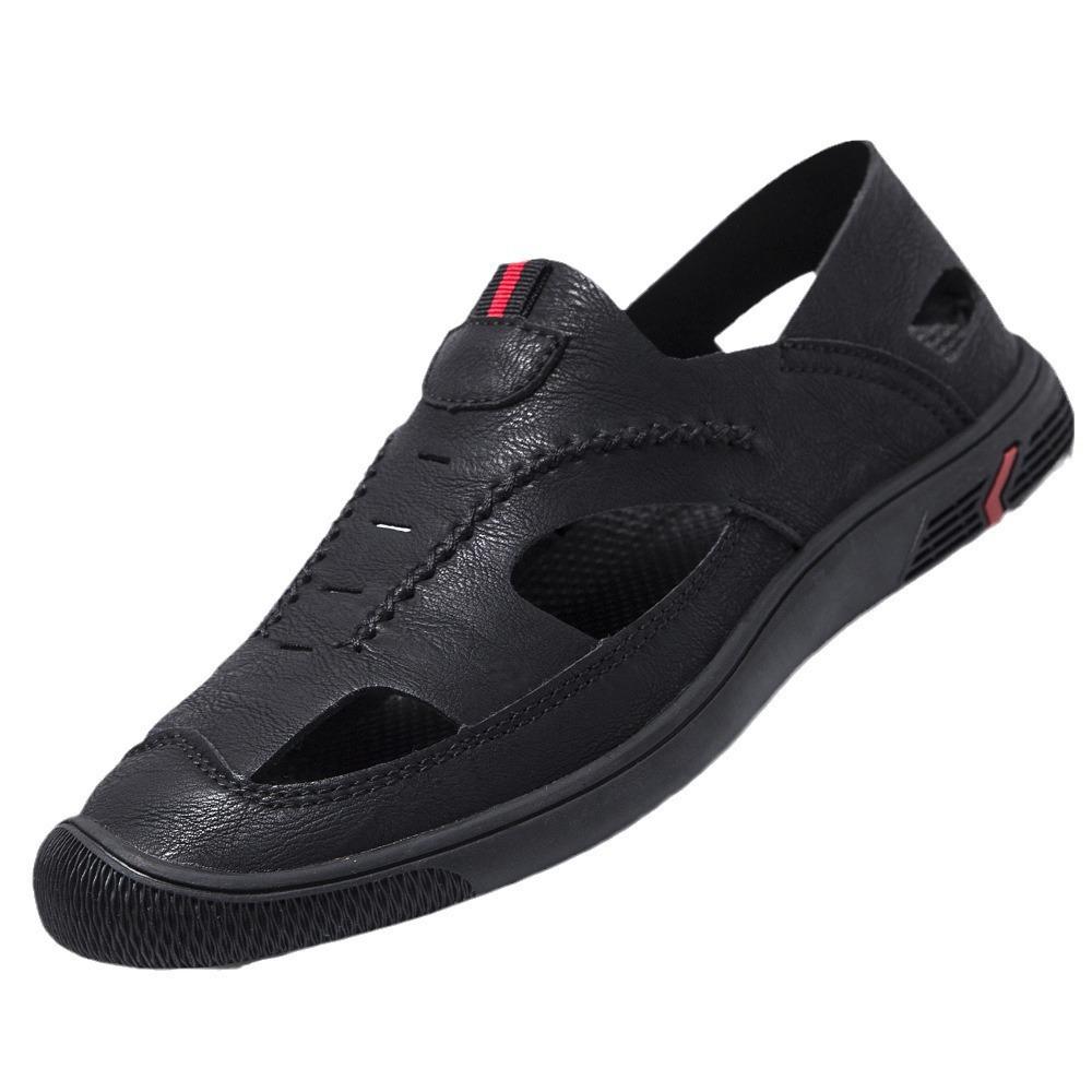 Hollow Men's Sandals Summer New Men's Shoes Breathable Thick-soled Soft-soled Light Casual Going Out Hole Shoes Driving Shoes