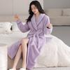 Coral Fleece Nightgown Women'S Winter Fleece Thickened Medium And Long Flannel Pajamas Autumn And Winter Bathrobe Women