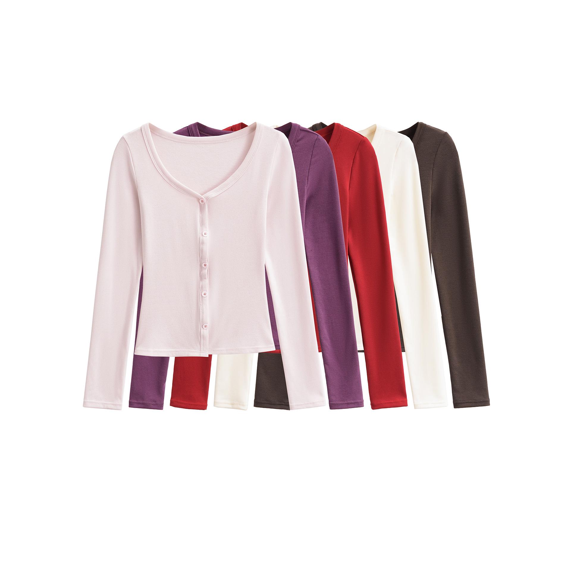 

New Korean Style V-Neck Slim Fit Candy Color Long Sleeve Cardigan Jacket Medium червоний